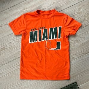 University of Miami youth, extra small, short sleeve T-shirt